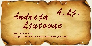 Andreja Ljutovac vizit kartica